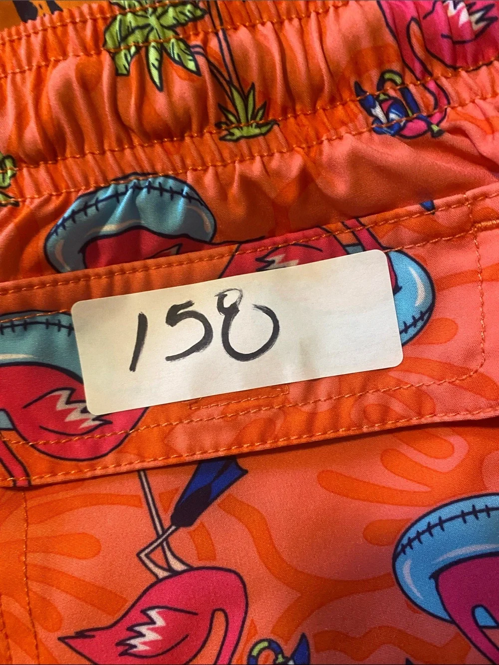 wonder nation Orange and Pink Flamingo Swim Shorts